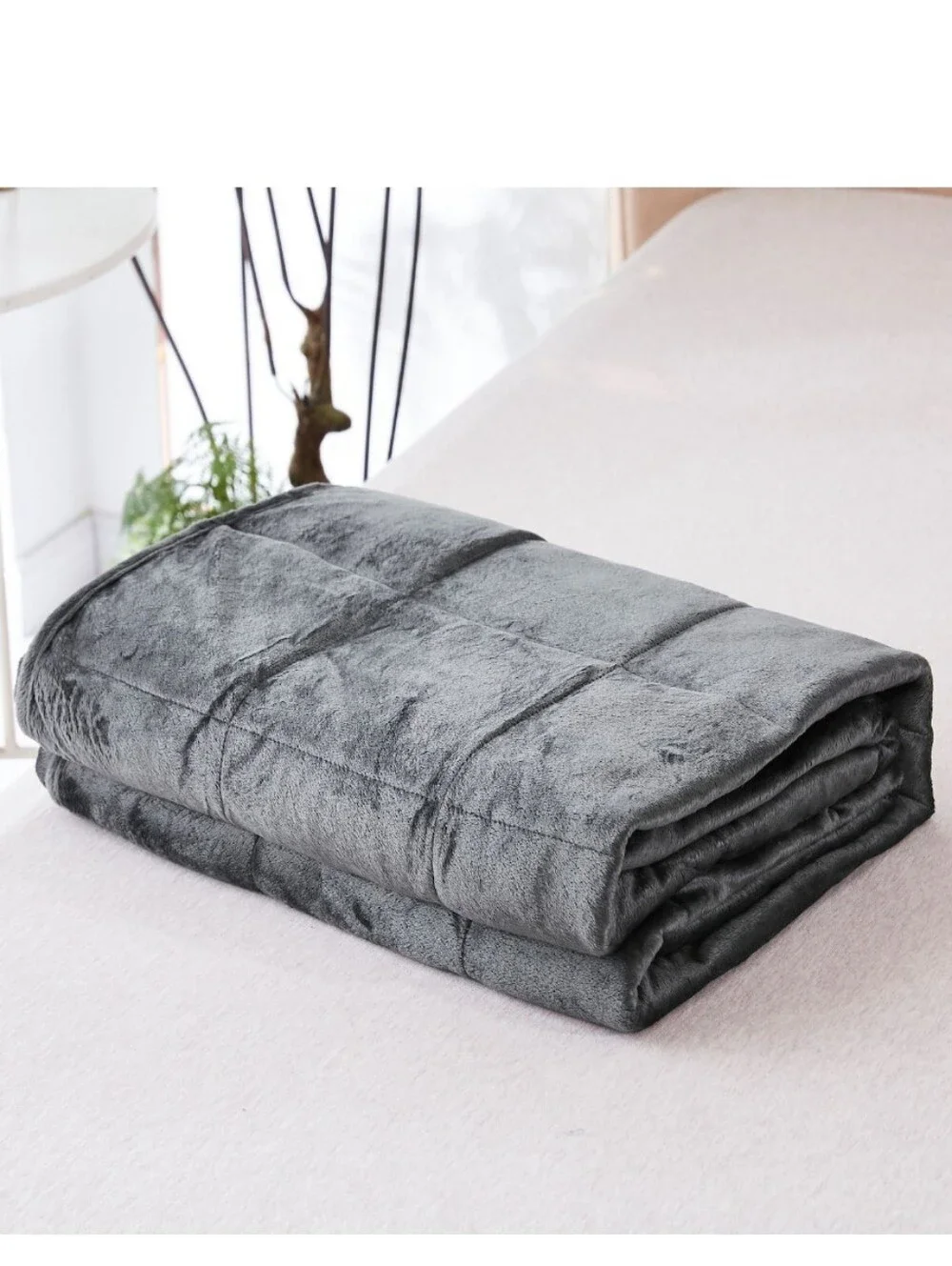 12lb Altavida Weighted Ultra Plush Mink Dark Gray Blanket For Stress Anxiety NWT